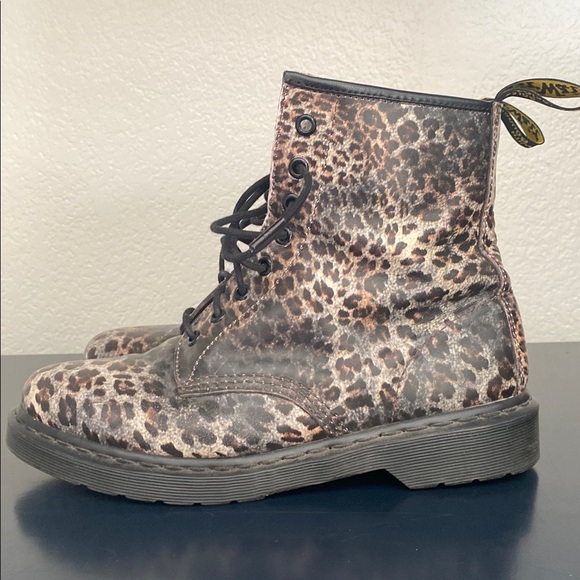 Dr. Martens Leopard Print Boots - Picture 1 of 3